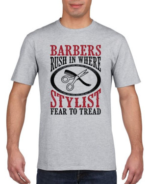 Koszulka męska Fryzjer barber vs stylista L Szary
