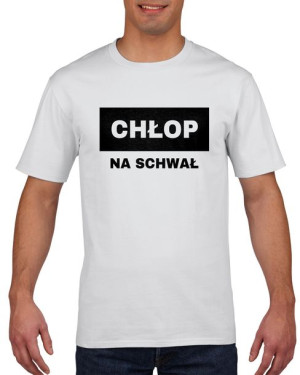Koszulka męska Chłop na schwał S Biały