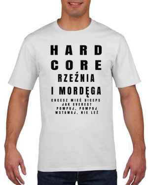 Koszulka męska Hardcore rzeźnia mordęga XL Biały