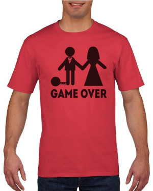 Koszulka męska Game over S Czerwony