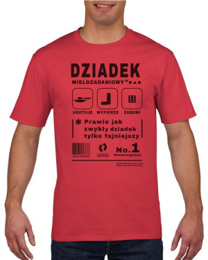 Koszulka męska Dziadek wielozadaniowy XL Czerwony