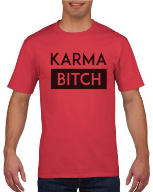 Koszulka męska Karma bitch L Czerwony