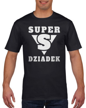 Koszulka męska Super dziadek XL Czarny