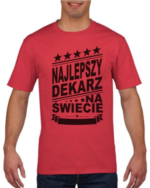 Koszulka męska Najlepszy dekarz na świecie S Czerwony