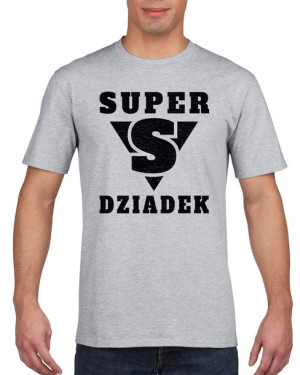 Koszulka męska Super dziadek XL Szary