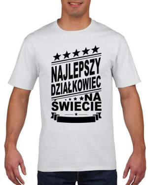 Koszulka męska Najlepszy działkowiec na świecie L Biały