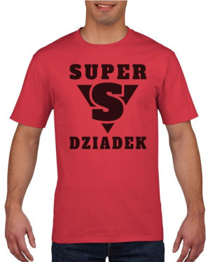 Koszulka męska Super dziadek M Czerwony