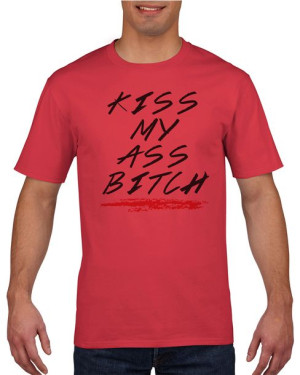 Koszulka męska Kiss my ass bitch L Czerwony