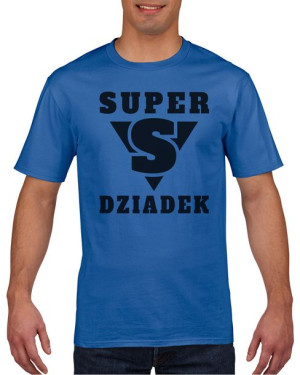 Koszulka męska Super dziadek XL Niebieski