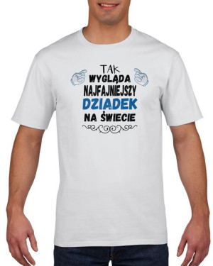 Koszulka męska Najfajniejszy dziadek na świecie XL Biały