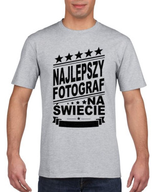 Koszulka męska Najlepszy fotograf na świecie M Szary
