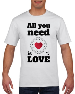 Koszulka męska All you need is love S Biały
