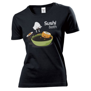 Koszulka damska Kąpiel sushi L Czarny