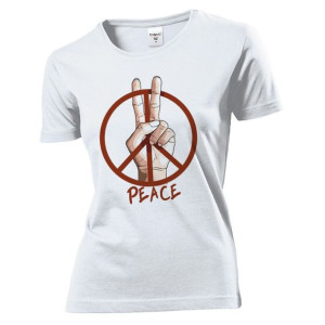 Koszulka damska Peace Pokój S Biały
