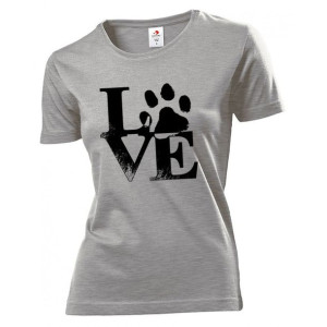 Koszulka damska Love animals Kocham zwierzęta S Szary