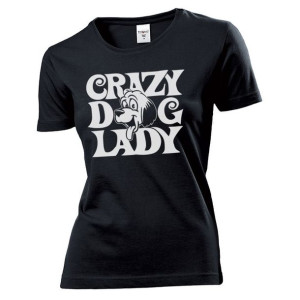 Koszulka damska Crazy Dog Lady XL Czarny