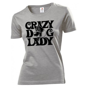 Koszulka damska Crazy Dog Lady L Szary