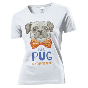 Koszulka damska Mops pies pug XXL Biały