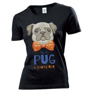 Koszulka damska Mops pies pug L Czarny