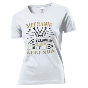 Koszulka damska Mechanik Człowiek Mit Legenda L Biały