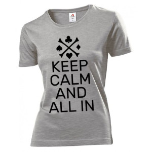 Koszulka damska Poker Keep calm and all in M Szary