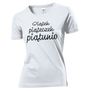 Koszulka damska Piątek piąteczek piątunio M Biały