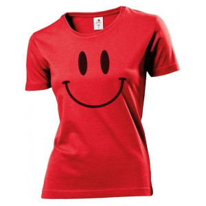 Koszulka damska Smiley emotikon L Czerwony