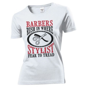 Koszulka damska Fryzjer barber vs stylista XXL Biały