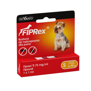 Fiprex Roztwór Do Nakrapiania Dla Psów S Do 10 kg 1 Pipeta 1 m