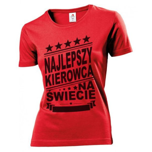 Koszulka damska Najlepszy kierowca na świecie L Czerwony