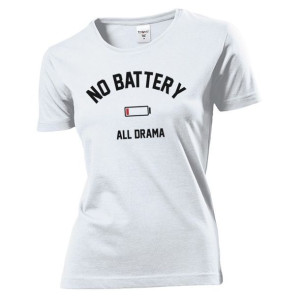 Koszulka damska No battery all drama XXL Biały