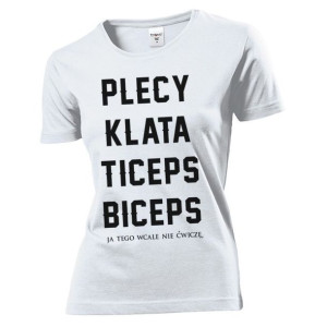 Koszulka damska Plecy klata triceps biceps L Biały