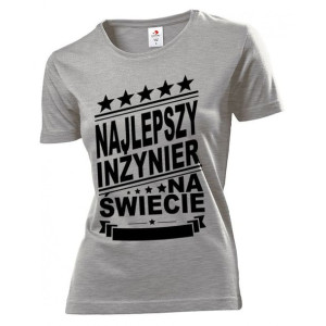 Koszulka damska Najlepszy inżynier na świecie S Szary