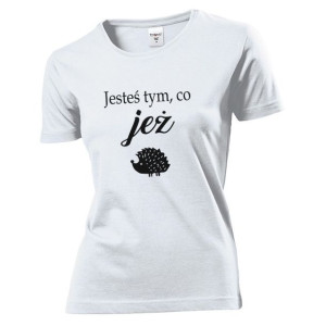 Koszulka damska Jesteś tym, co jeż XXL Biały
