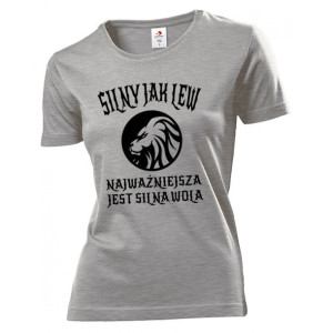 Koszulka damska Silny jak lew XXL Szary