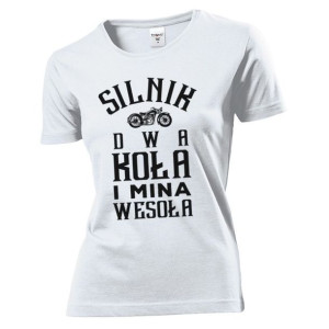 Koszulka damska Silnik dwa koła i mina wesoła XXL Biały
