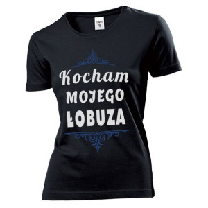 Koszulka damska Kocham mojego łobuza M Czarny