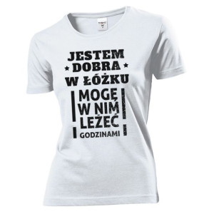 Koszulka damska Jestem dobra w łóżku XXL Biały