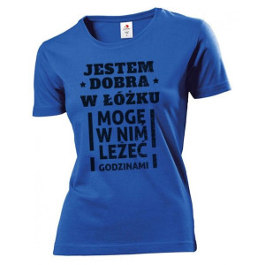 Koszulka damska Jestem dobra w łóżku XXL Niebieski
