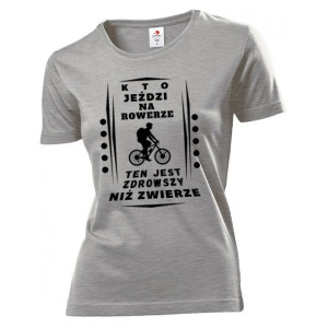 Koszulka damska Kto jeździ na rowerze S Szary