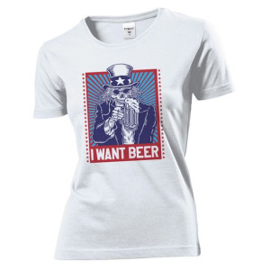 Koszulka damska I want beer XL Biały