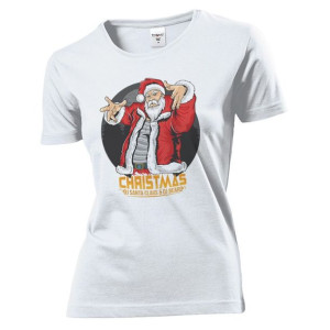 Koszulka damska DJ Mikołaj DJ Santa S Biały
