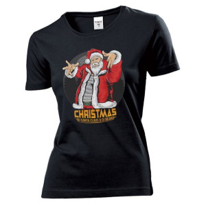 Koszulka damska DJ Mikołaj DJ Santa L Czarny