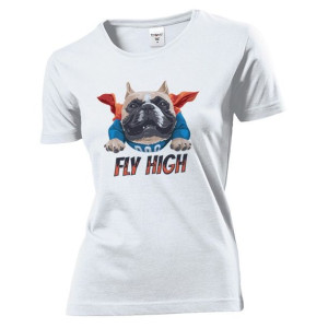 Koszulka damska Fly high Superpies L Biały