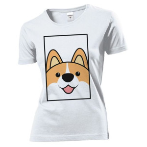 Koszulka damska Pies corgi XL Biały