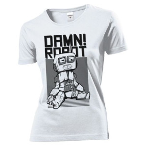 Koszulka damska Damn Robot M Biały