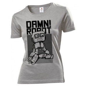 Koszulka damska Damn Robot L Szary
