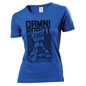 Koszulka damska Damn Robot S Niebieski