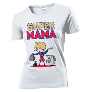Koszulka damska Super mama XL Biały