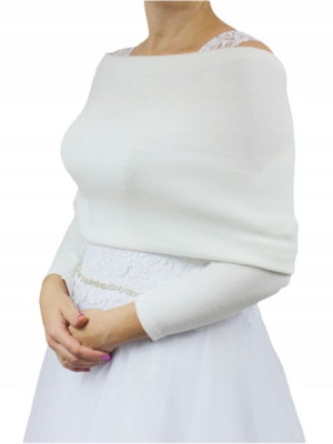 narzutka ślubna, etola, okrycie ślubne szal rękawy M/L